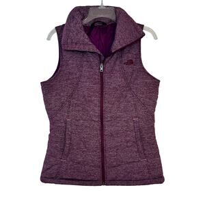 North Face Puffer Vest Medium Magenta Purple Fuschia Zip Front